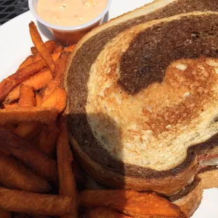 Rueben, sweet potato fires
