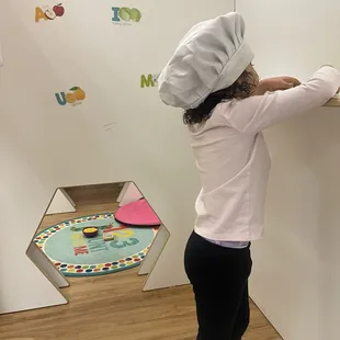 At the time they had a &quot;pretend&quot; cafe area with a window to pick up orders! So cute &amp; helps little ones use their imagination.