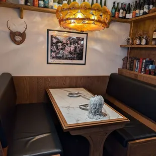Inside booth