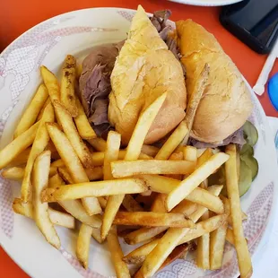 French dip and French fries