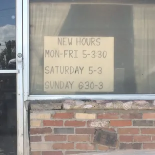 New hours.