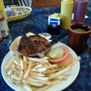 Steak sandwich... $7.95, good deal..