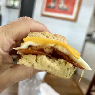 Bacon, egg, and cheese biscuit
