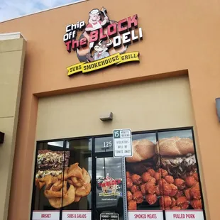 the front of the restaurant