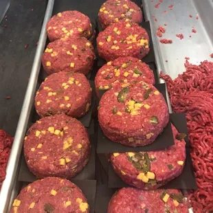 Bacon cheddar &amp; Jalapeno cheddar burgers