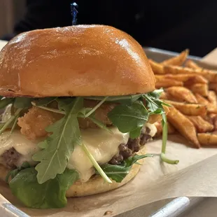 New Orleans Burger w/ Cajun fries