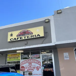 the front of the restaurant