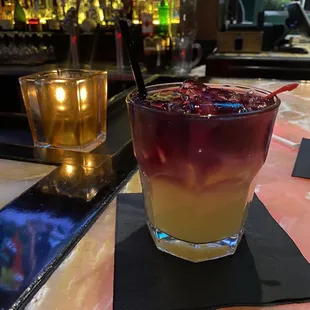 a colorful cocktail