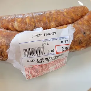 two sausages on a plate