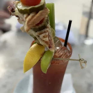 Bloody Mary with grilled cheese