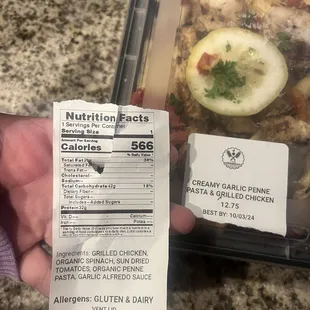 Nutrition facts &amp; pricing