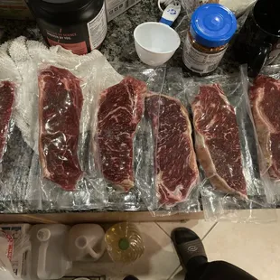 This is how the steaks look.
