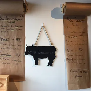 Sandwich menu- varies daily