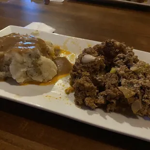 Meatloaf and potatoes