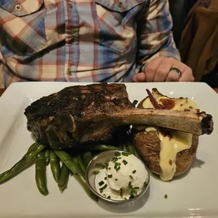 Bone-in Cowboy Ribeye.