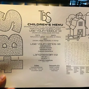 Kids menu (May 2023)