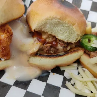 Southern slider left, beefy Mac in the middle.