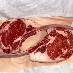 two pieces of beef