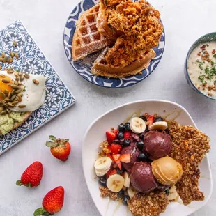 waffles, food