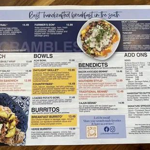 One side of the menu