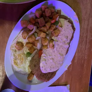 12 oz. Grandpa Chicken Fried Steak the potatoes were so darn good and a hefty amount of steak