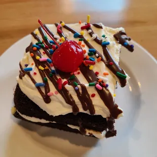 a piece of cake on a plate