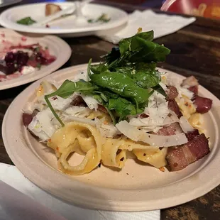 Pasta with bacon