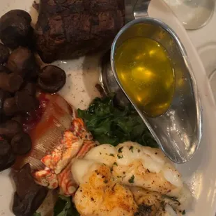 Filet mignon and lobster tail