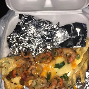 Seafood omelette