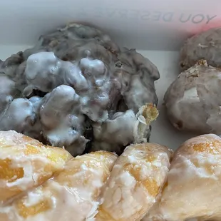 Apple fritter, buttermilk drops, glaze twist