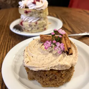 two cakes on plates