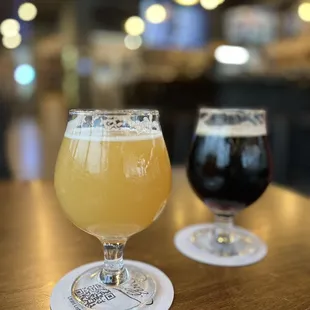 two glasses of beer
