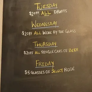 Daily specials