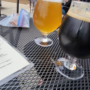 Oatmeal stout and kolsch