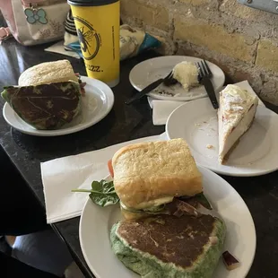 raspberry donut cheesecake, snowball, harvest sandwich, vegan hoagie, peppermint sage latte