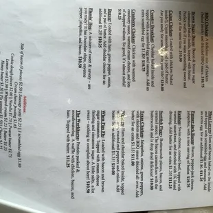 Menu page 4. Savory waffles