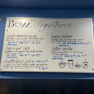 Buzz Signatures Menu