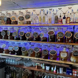 Infused whiskeys, rums, tequilas, and vodkas