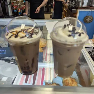 Cold Brew TOGO. Snicker Bar (left) &amp; Big Bang. Sorry, didn't realize my camera was focused on the background.