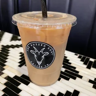 Cold brew with oat milk and coconut flavor