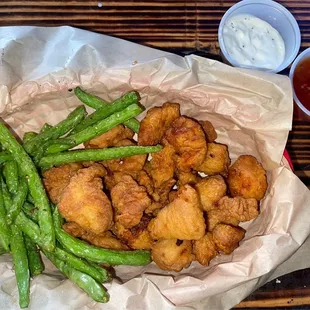 Kids popcorn chicken combo with green beans
