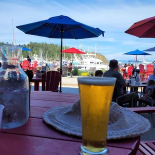 a pint of beer on a table