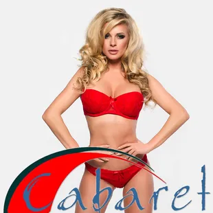 a woman in a red bikini