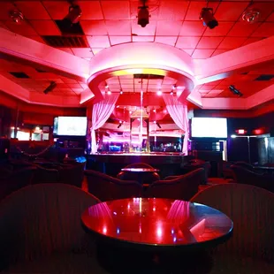 the stage and the bar