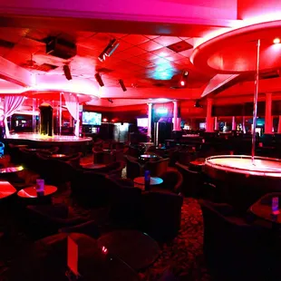 a bar with neon lights