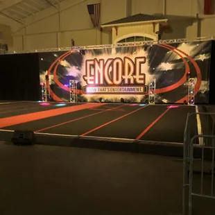 Stage set up for all star cheer competition