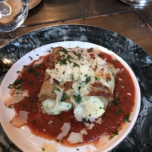 Cheese stuffed eggplant.  Very good. $14 lunch special.