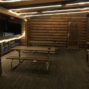 the outside of the cabin
