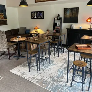 a living room with a lot of furniture