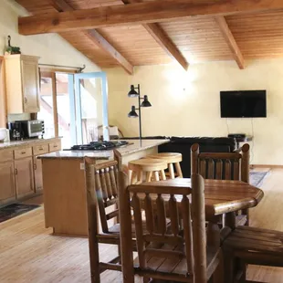 Falcon Cabin open layout living room and kitchen